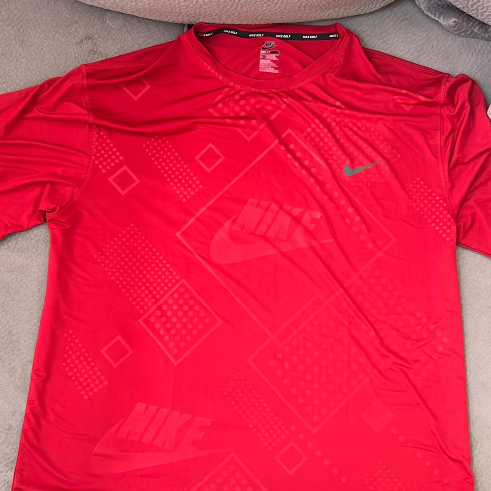 Not playing golf anymore red golf shirt